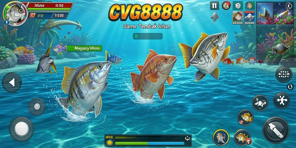 Tampilan gameplay utama di CVG8888, seru dan penuh aksi Tembak Ikan.