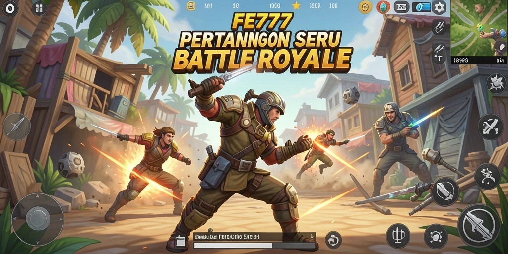 Gameplay intens dalam game Battle Royale FE777 dengan aksi menegangkan.