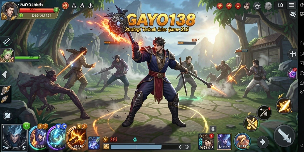 Screenshot utama GAYO138 menampilkan momen epik dalam gameplay SLG.