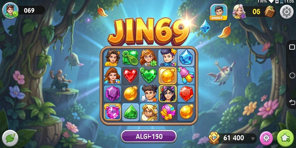 Tangkapan layar JIN69 menampilkan keseruan gameplay Match-3 yang mengasyikkan.
