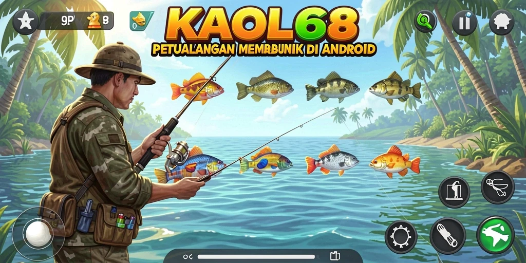 Tangkapan ikonik saat bermain KAOL68, penuh aksi memancing.