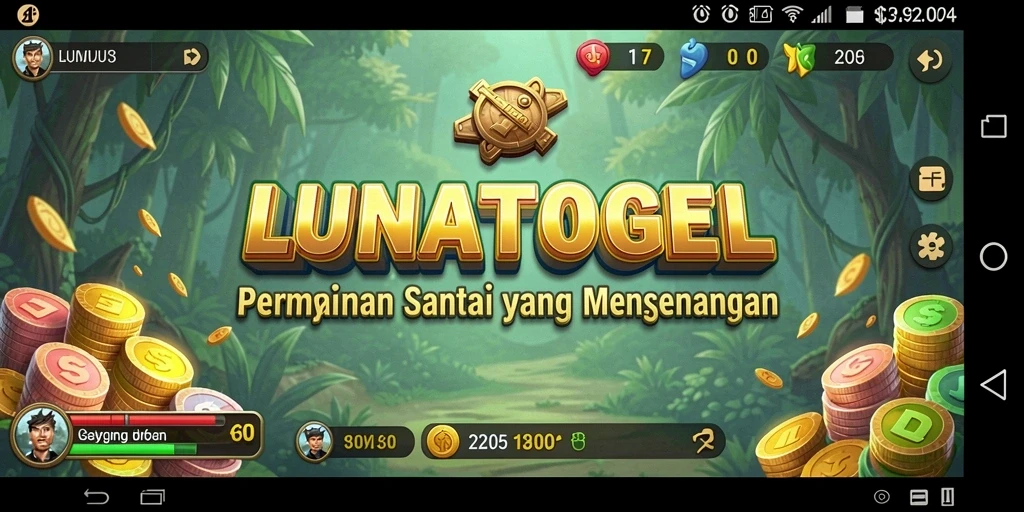 Tampilan gameplay LUNATOGEL yang menarik dan penuh warna.