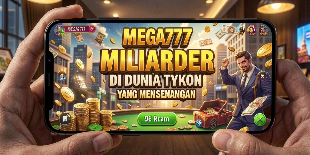 Tangkapan layar MEGA777 yang menunjukkan aksi seru dalam mengelola bisnis Tycoon.
