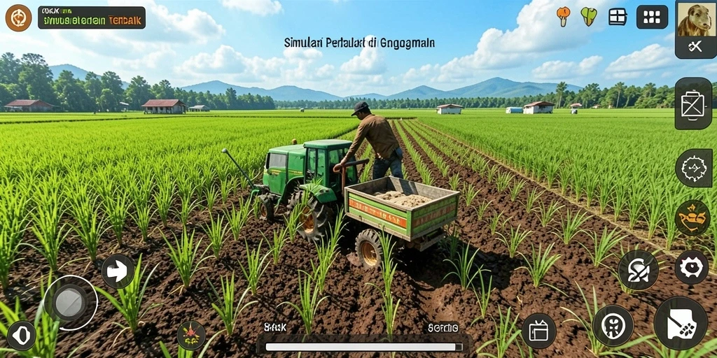 Tampilan menarik dari gameplay OKJK yang menampilkan aktivitas pertanian.