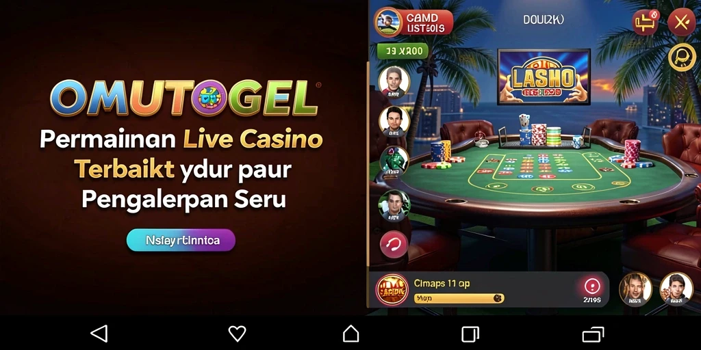 Tangkapan layar menunjukkan dealer langsung di <strong>OMUTOGEL</strong>, dengan gameplay yang seru dan interaktif.